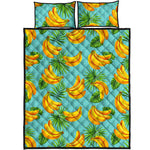 Banana Palm Leaf Pattern Print Quilt Bed Set