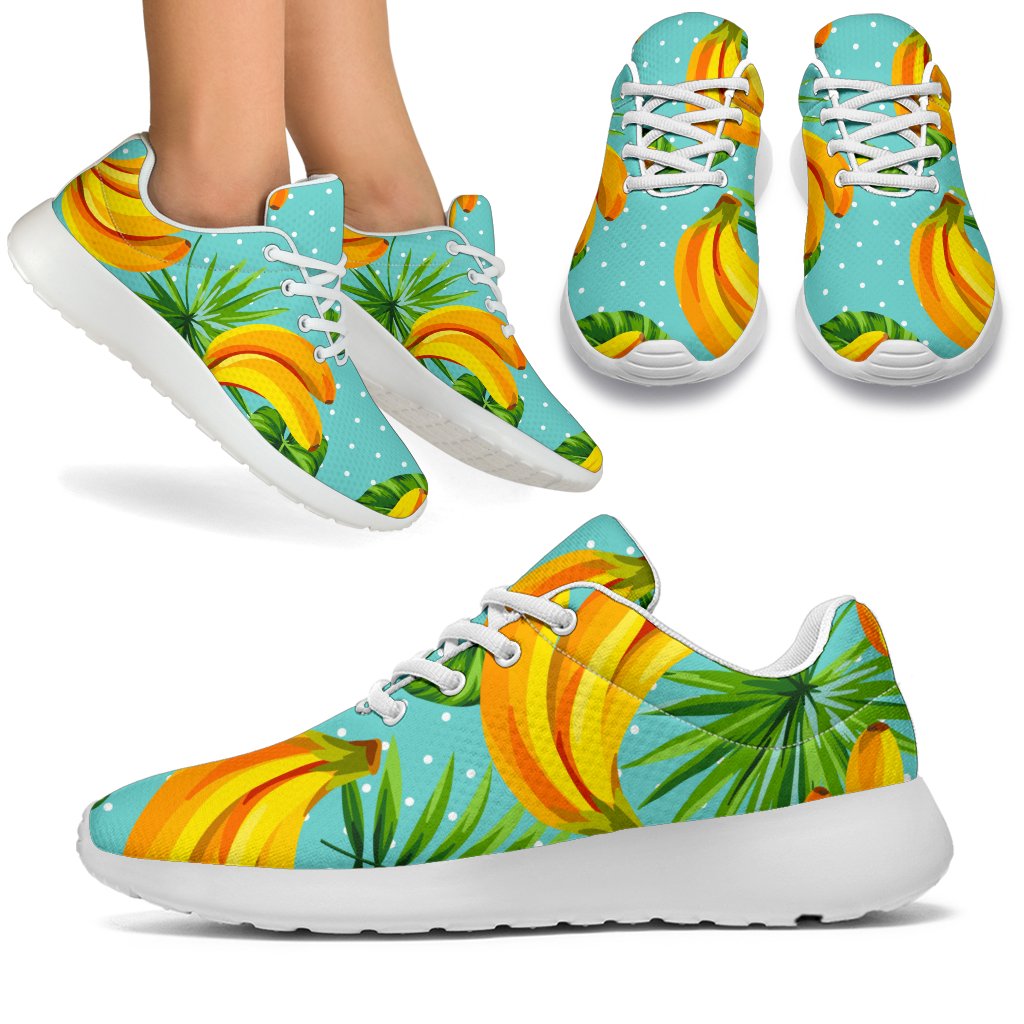 Banana Palm Leaf Pattern Print Sport Shoes GearFrost