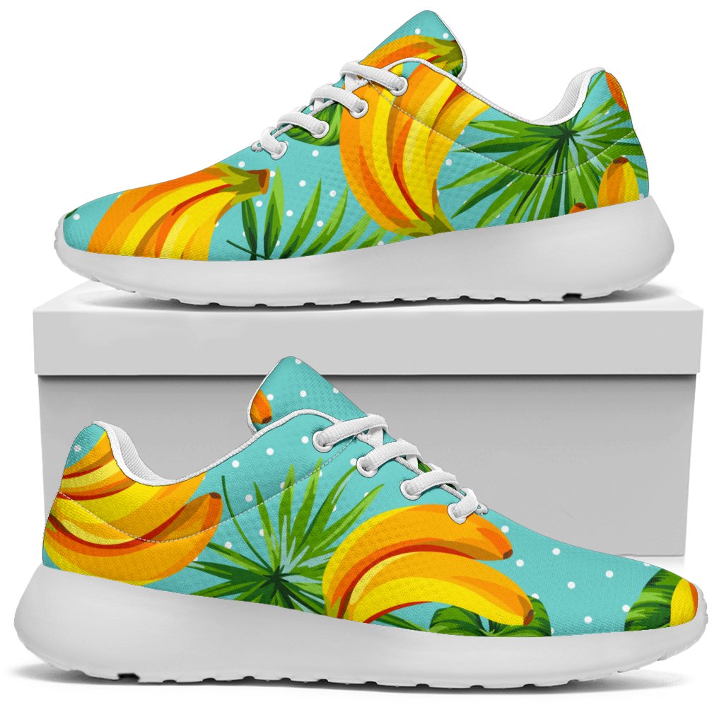 Banana Palm Leaf Pattern Print Sport Shoes GearFrost