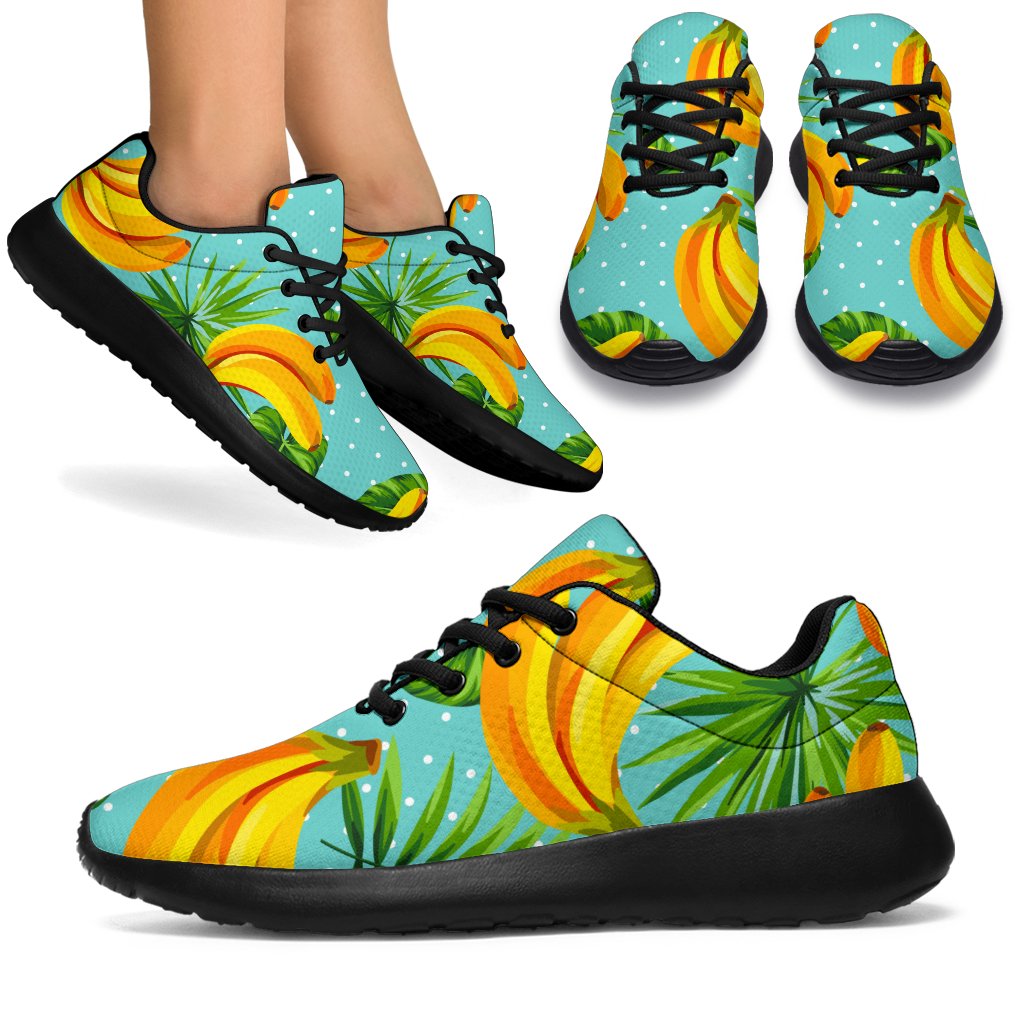 Banana Palm Leaf Pattern Print Sport Shoes GearFrost