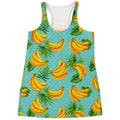 Banana Palm Leaf Pattern Print Women's Racerback Tank Top