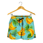 Banana Palm Leaf Pattern Print Women's Shorts