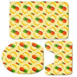 Banana Pineapple Pattern Print 3 Piece Bath Mat Set