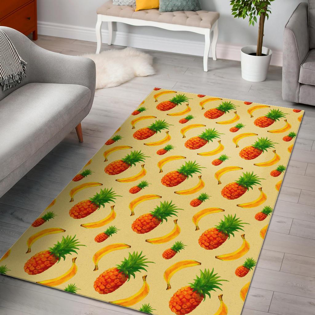 Banana Pineapple Pattern Print Area Rug GearFrost