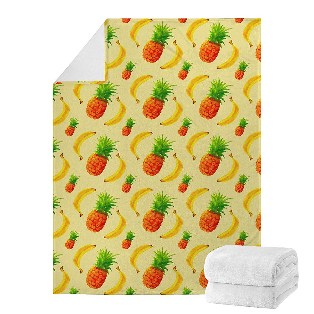 Banana Pineapple Pattern Print Blanket