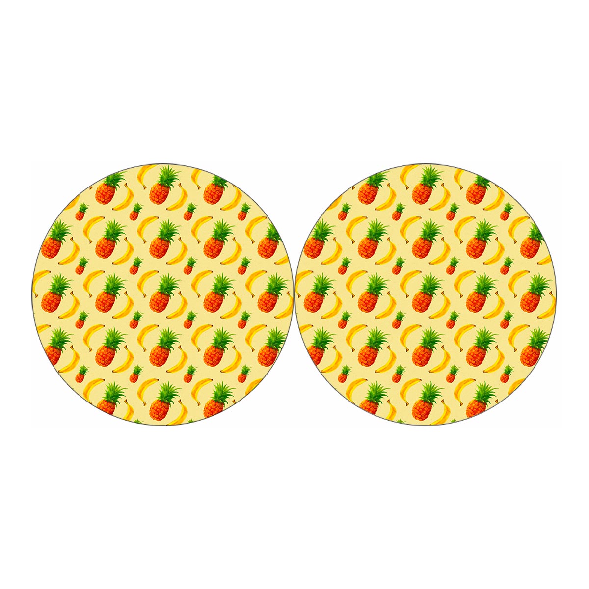 Banana Pineapple Pattern Print Car Coasters