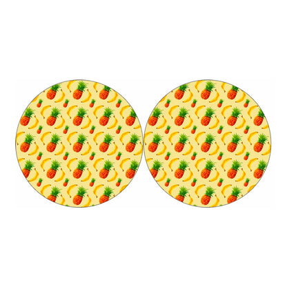 Banana Pineapple Pattern Print Car Coasters