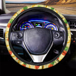 Banana Pineapple Pattern Print Car Steering Wheel Cover