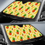 Banana Pineapple Pattern Print Car Sun Shade GearFrost