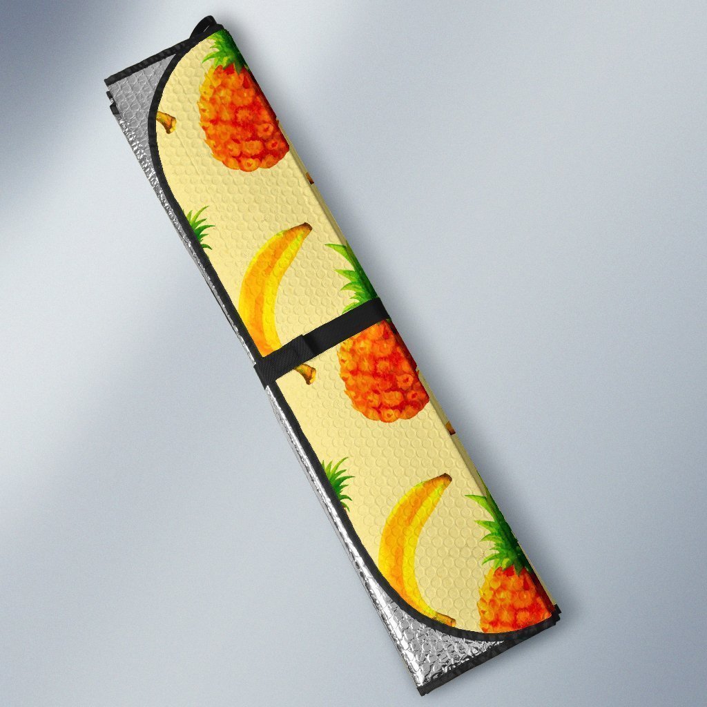 Banana Pineapple Pattern Print Car Sun Shade GearFrost