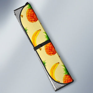 Banana Pineapple Pattern Print Car Sun Shade GearFrost