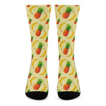 Banana Pineapple Pattern Print Crew Socks