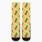 Banana Pineapple Pattern Print Crew Socks