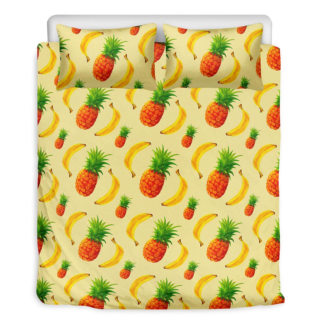 Banana Pineapple Pattern Print Duvet Cover Bedding Set
