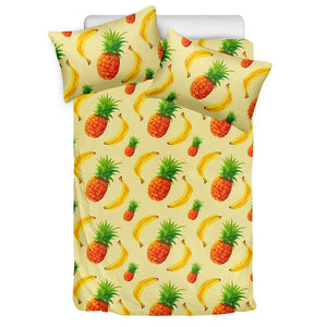 Banana Pineapple Pattern Print Duvet Cover Bedding Set