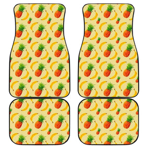 Banana Pineapple Pattern Print Front and Back Car Floor Mats