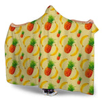 Banana Pineapple Pattern Print Hooded Blanket