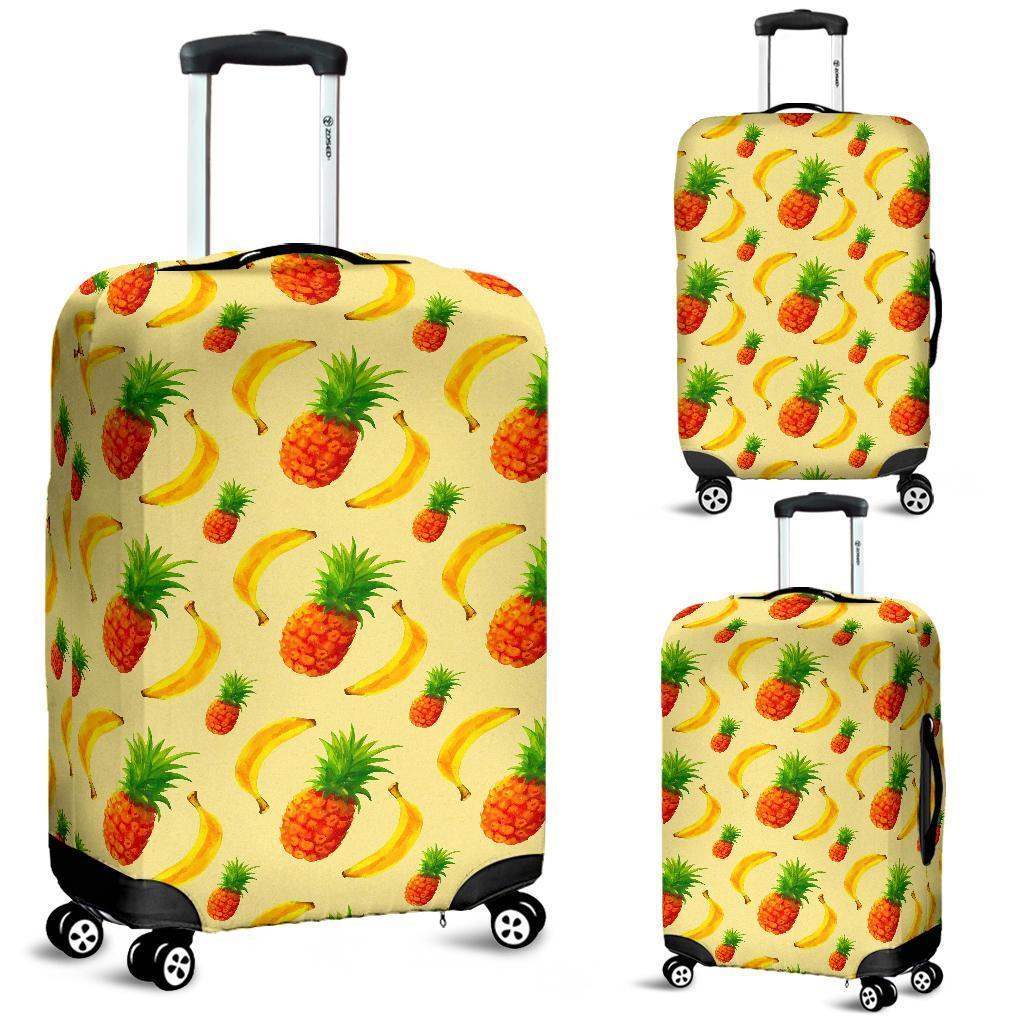 Banana Pineapple Pattern Print Luggage Cover GearFrost