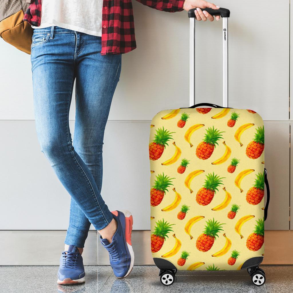 Banana Pineapple Pattern Print Luggage Cover GearFrost