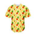 Banana Pineapple Pattern Print Men's Baseball Jersey