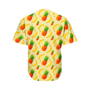 Banana Pineapple Pattern Print Men's Baseball Jersey