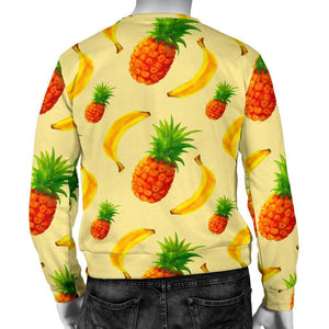 Banana Pineapple Pattern Print Men's Crewneck Sweatshirt GearFrost