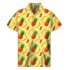 Banana Pineapple Pattern Print Men's Short Sleeve Shirt