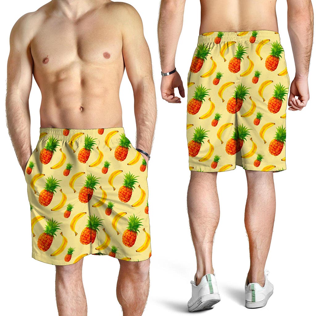 Banana Pineapple Pattern Print Men's Shorts