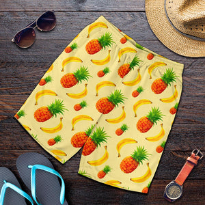 Banana Pineapple Pattern Print Men's Shorts