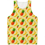 Banana Pineapple Pattern Print Men's Tank Top