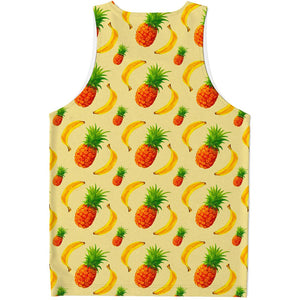 Banana Pineapple Pattern Print Men's Tank Top