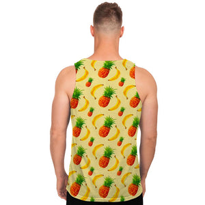 Banana Pineapple Pattern Print Men's Tank Top