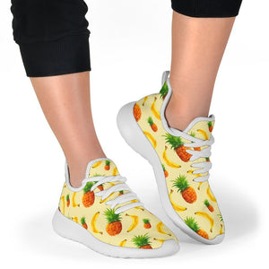 Banana Pineapple Pattern Print Mesh Knit Shoes GearFrost