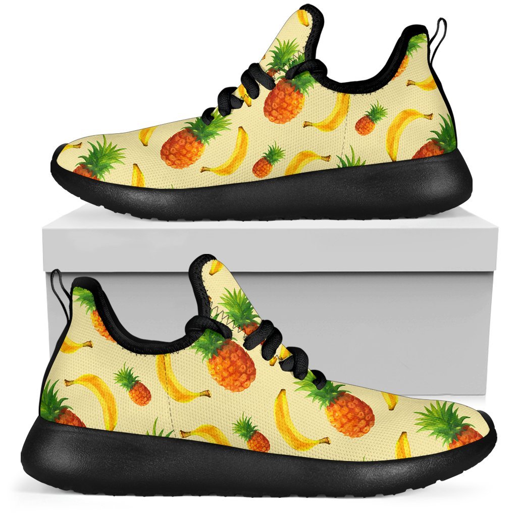 Banana Pineapple Pattern Print Mesh Knit Shoes GearFrost