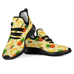 Banana Pineapple Pattern Print Mesh Knit Shoes GearFrost