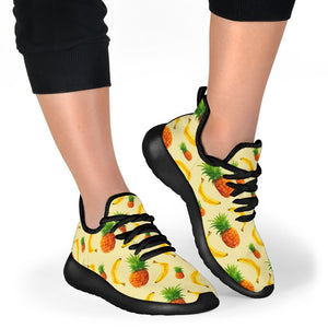 Banana Pineapple Pattern Print Mesh Knit Shoes GearFrost