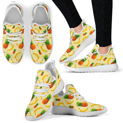 Banana Pineapple Pattern Print Mesh Knit Shoes GearFrost