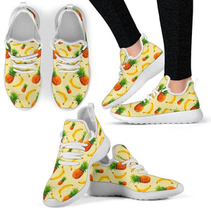 Banana Pineapple Pattern Print Mesh Knit Shoes GearFrost