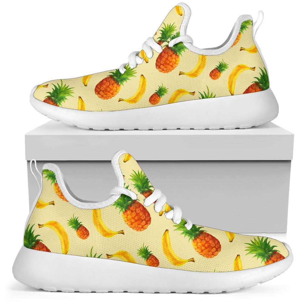 Banana Pineapple Pattern Print Mesh Knit Shoes GearFrost