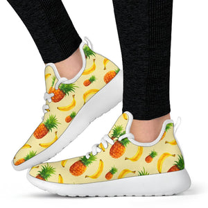 Banana Pineapple Pattern Print Mesh Knit Shoes GearFrost