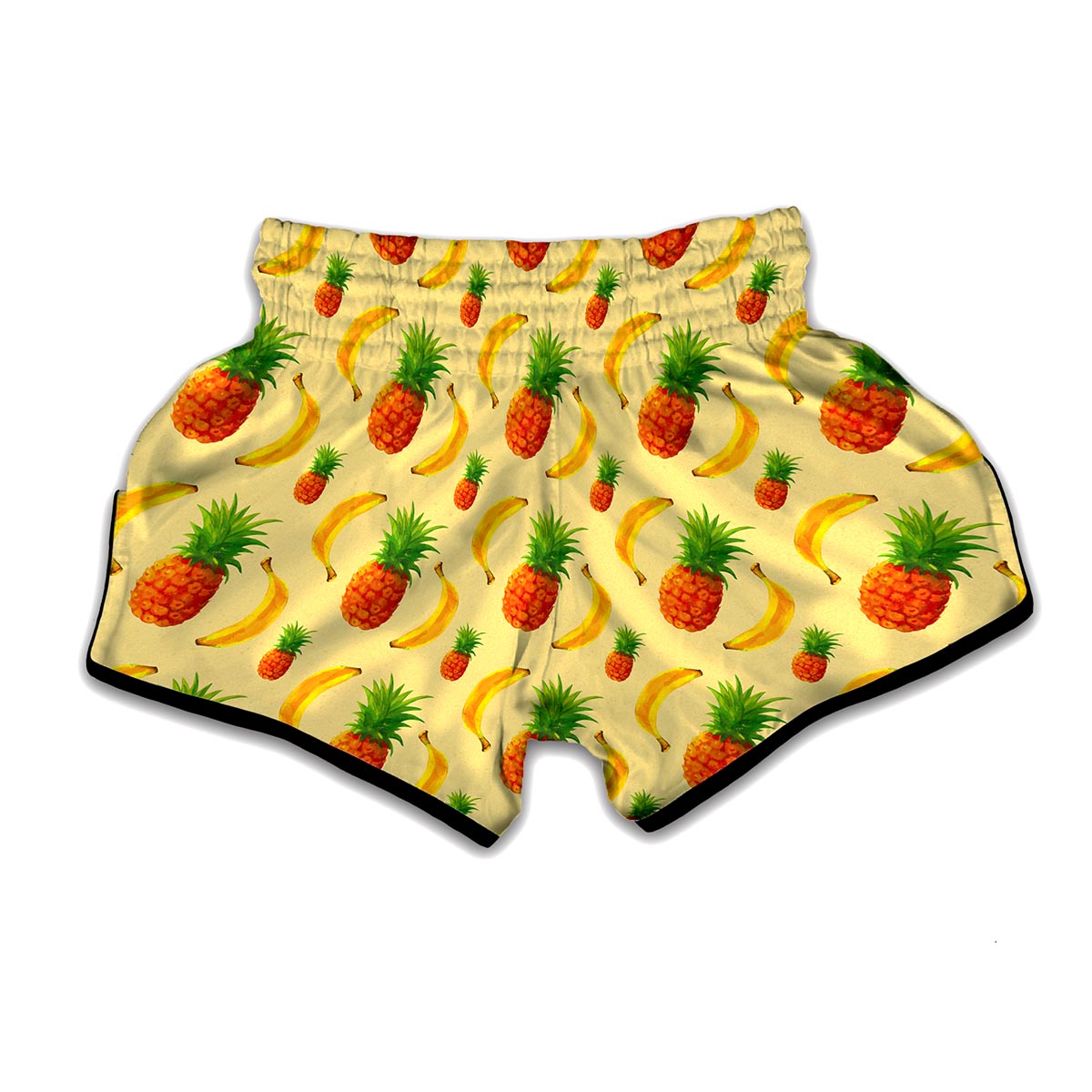 Banana Pineapple Pattern Print Muay Thai Boxing Shorts