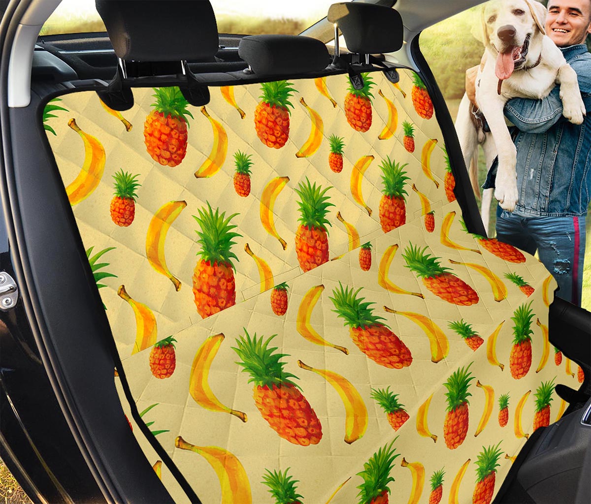 Banana Pineapple Pattern Print Pet Car Back Seat Cover