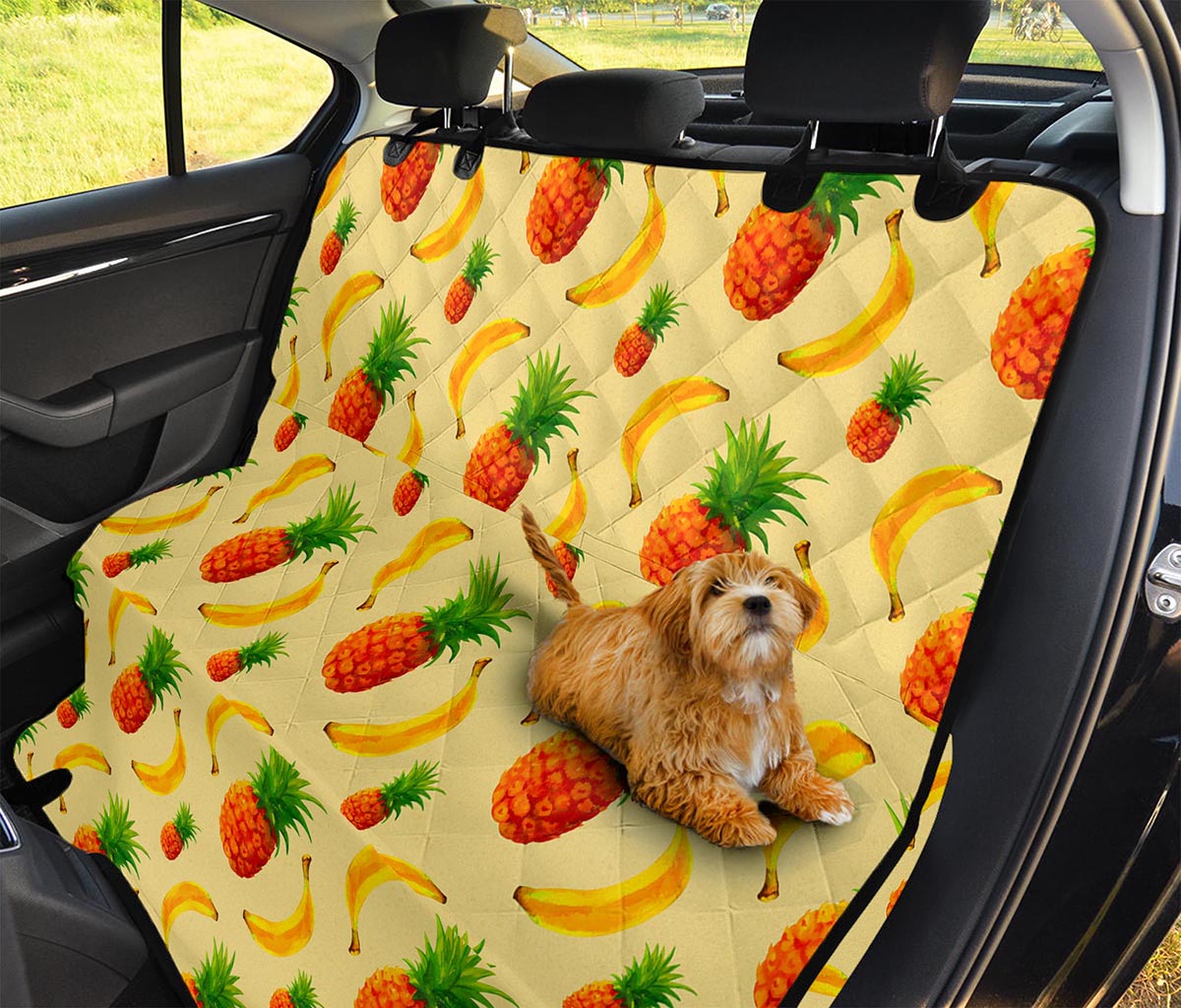 Banana Pineapple Pattern Print Pet Car Back Seat Cover