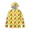 Banana Pineapple Pattern Print Pullover Hoodie