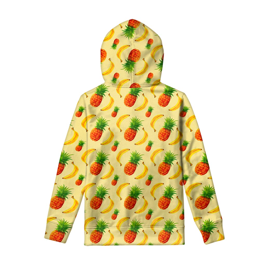 Banana Pineapple Pattern Print Pullover Hoodie