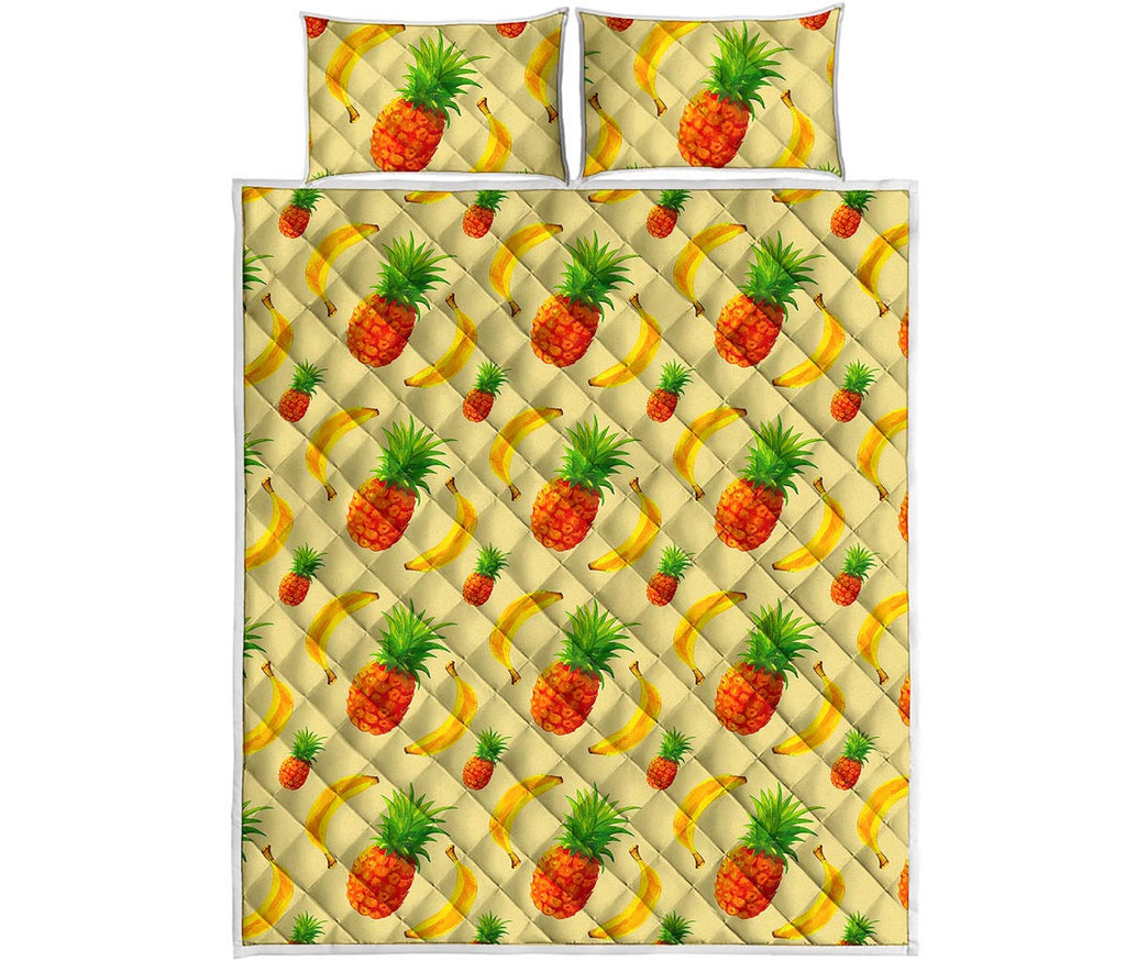 Banana Pineapple Pattern Print Quilt Bed Set