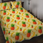 Banana Pineapple Pattern Print Quilt Bed Set