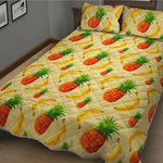 Banana Pineapple Pattern Print Quilt Bed Set