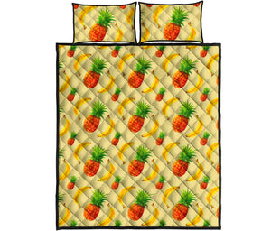 Banana Pineapple Pattern Print Quilt Bed Set