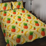 Banana Pineapple Pattern Print Quilt Bed Set